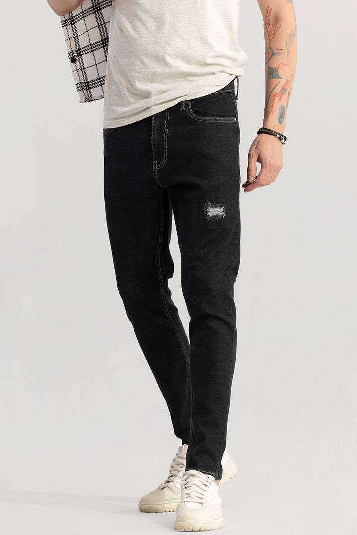 Rocco Black Distressed Skinny Fit Jeans