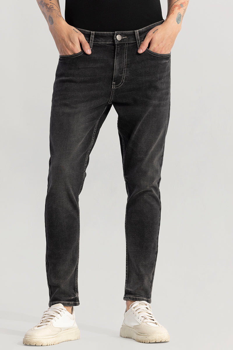 Rocco Washed Black Skinny Fit Jeans