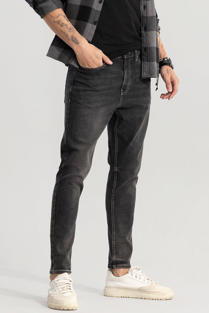 Rocco Washed Black Skinny Fit Jeans