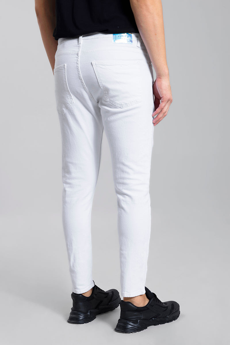 Distressed White Skinny Jeans