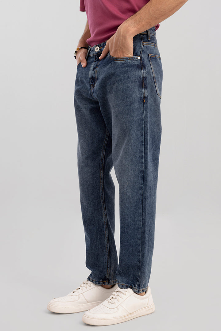 Boozy Mid Blue Basic Baggy Fit Jeans