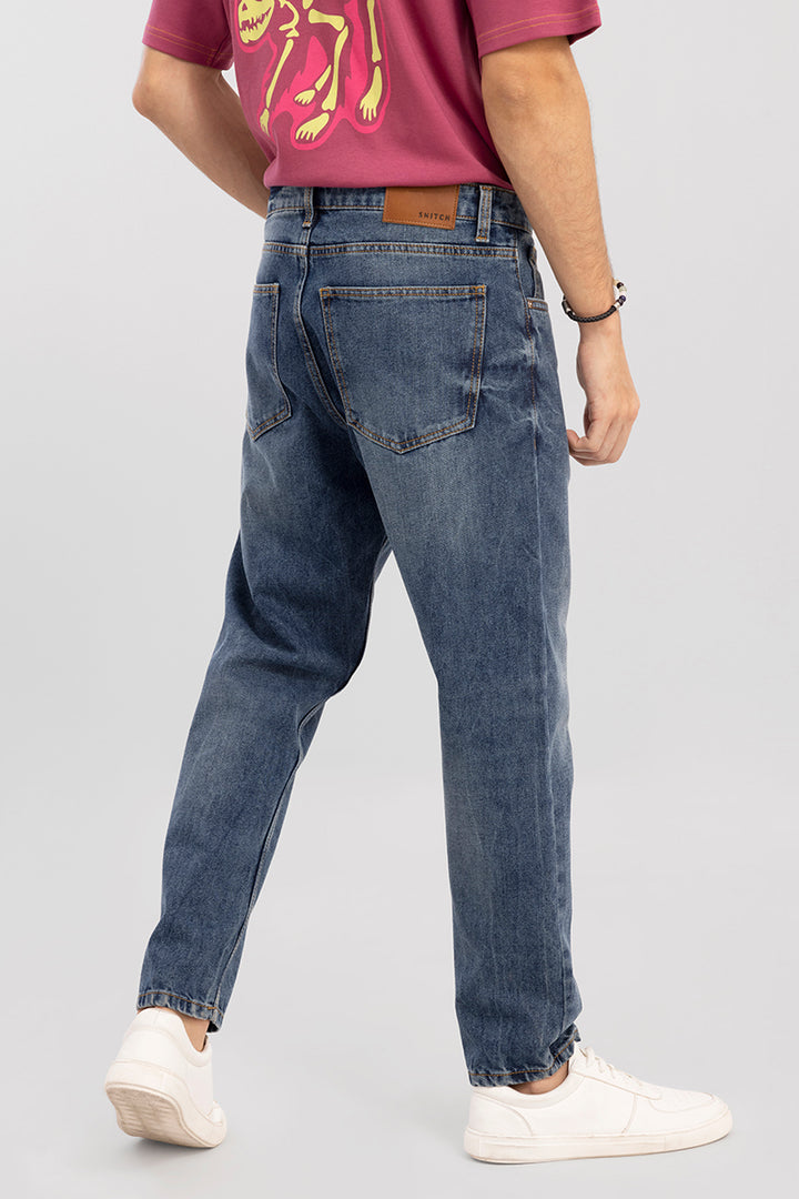 Boozy Mid Blue Basic Baggy Fit Jeans