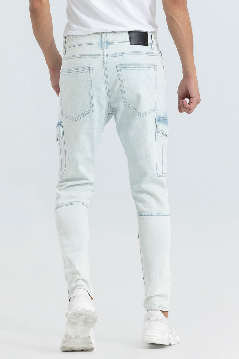 Vintage Ice Blue Cargo Skinny Jeans