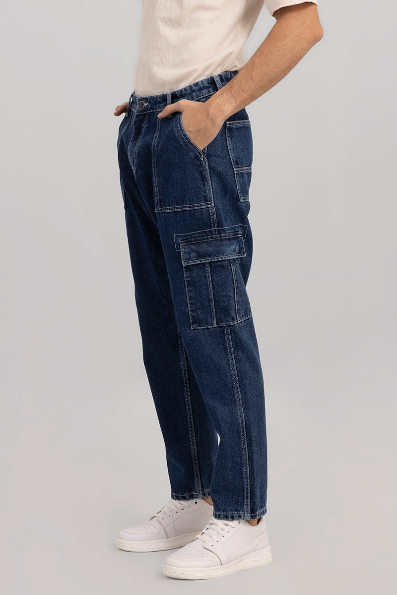 Mid Blue Baggy Fit Jeans