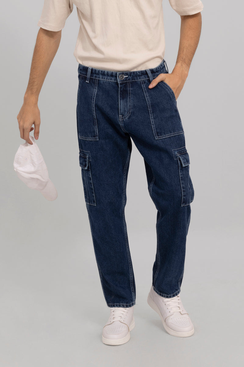 Mid Blue Baggy Fit Jeans