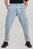 Hip Hop Ice Blue Baggy Cargo Jeans