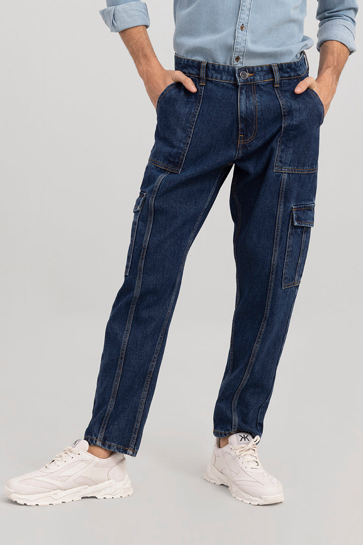 Hip Hop Blue Baggy Cargo Jeans