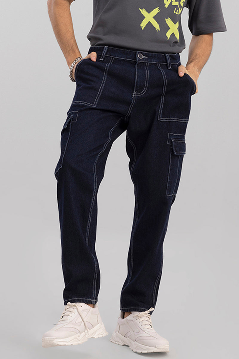 Buy Men's Blue Baggy Fit Jeans Online | SNITCH