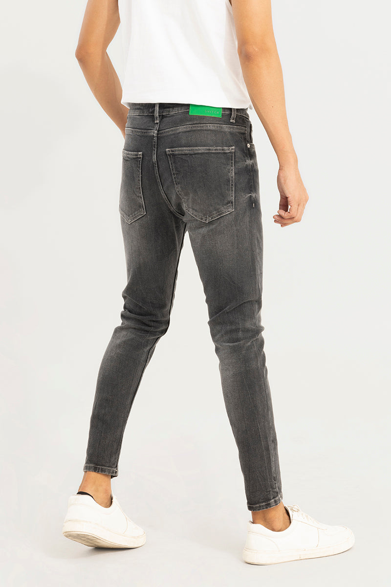 Shadowed Charcoal Black Skinny Jeans