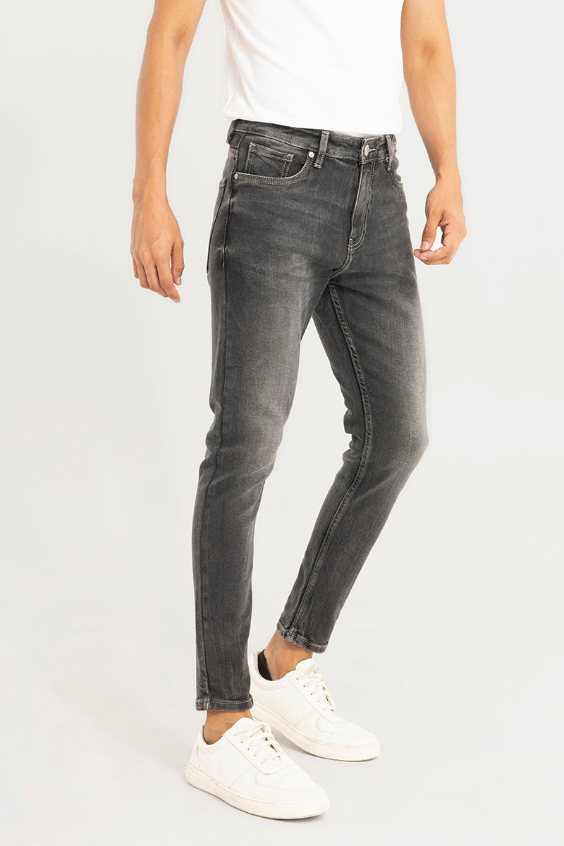 Shadowed Charcoal Black Skinny Jeans