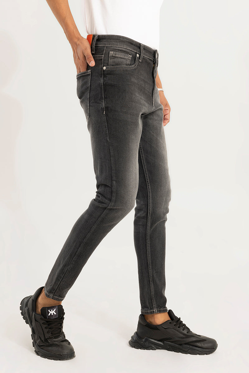 Shadowed Washed Black Skinny Jeans