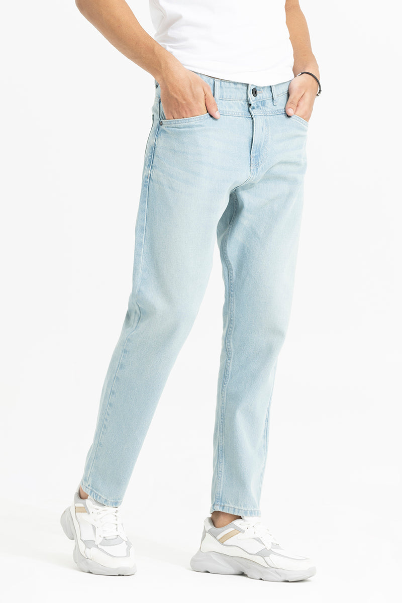 Buy Men's Waggish Sky Blue Baggy Jeans Online | SNITCH