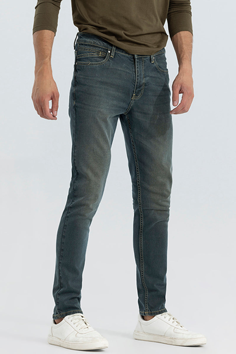 Buy Men's Ryan Dusky Blue Slim Fit Jeans Online | SNITCH