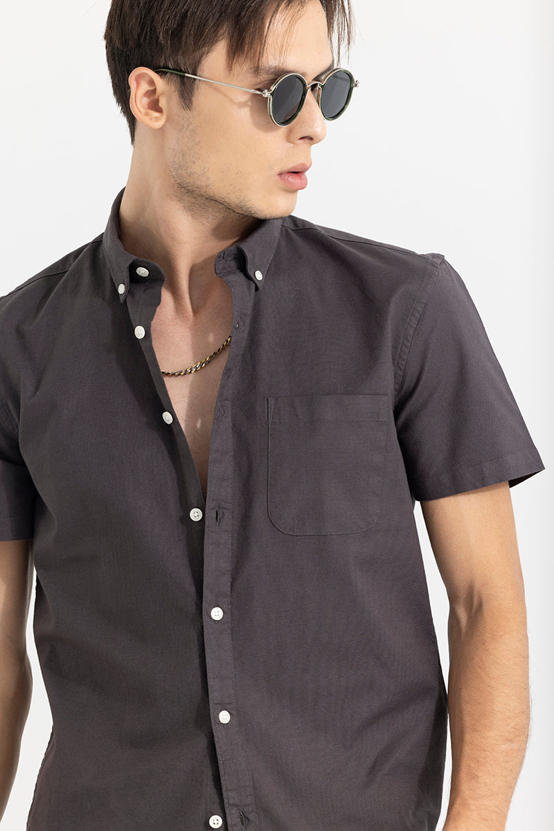 Ivory Embrace Dark Grey Oxford Shirt