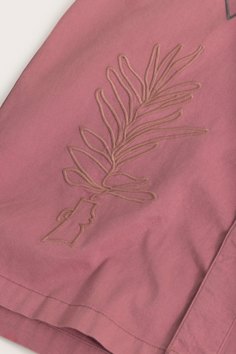 Self Embroided Pink Shirt