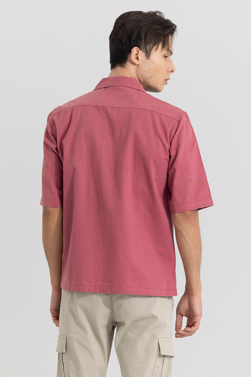 Self Embroided Pink Shirt