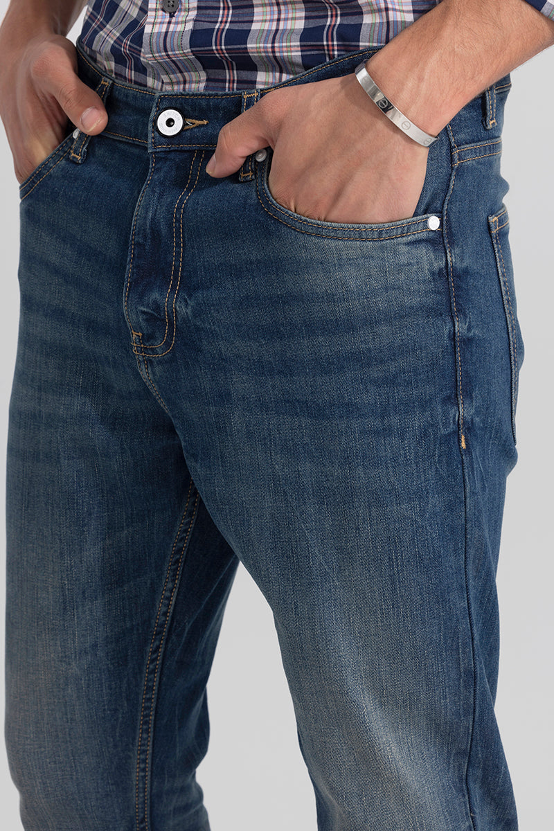 Kenni Whiskered Blue Skinny Jeans