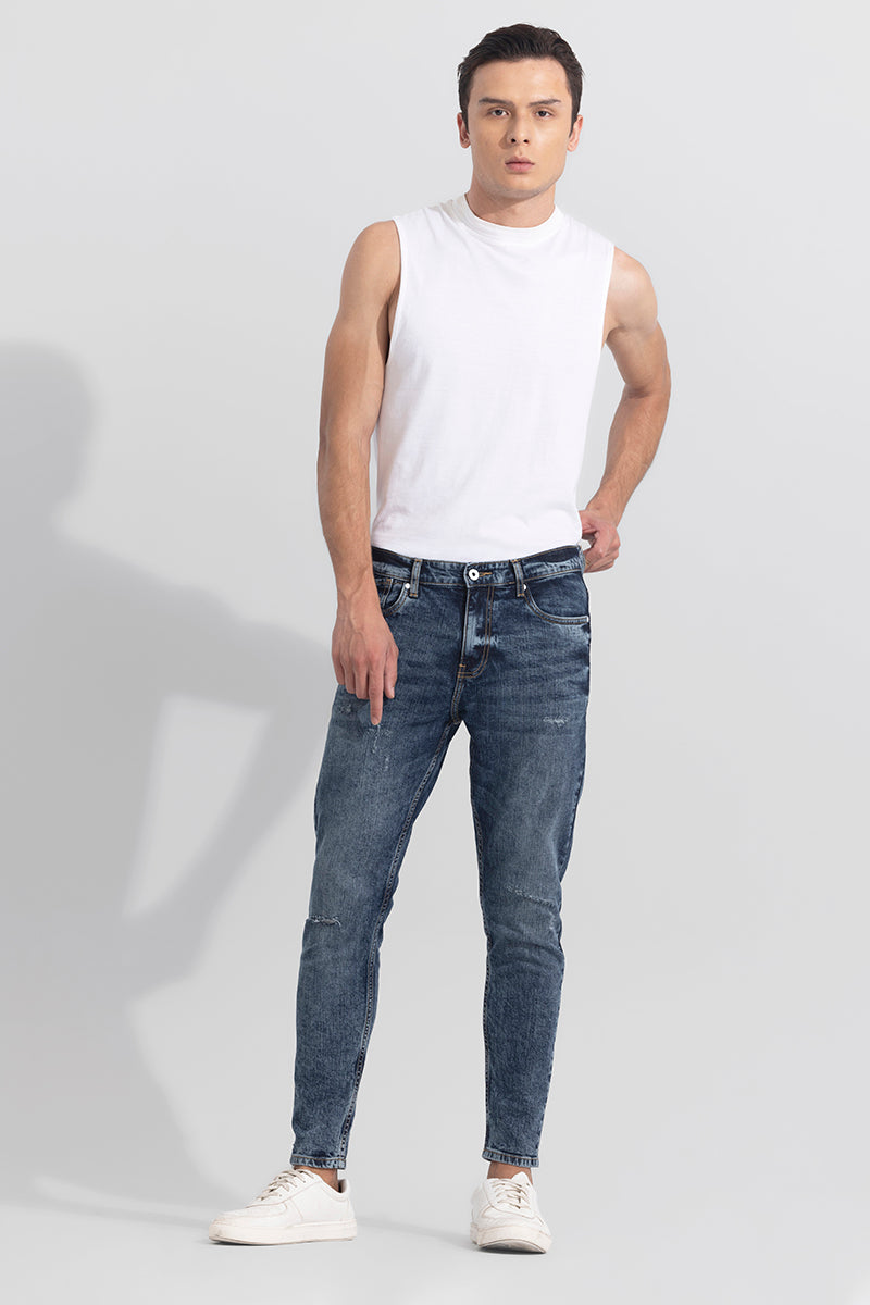 Buy Men's Kenni Washed Blue Skinny Jeans Online | SNITCH