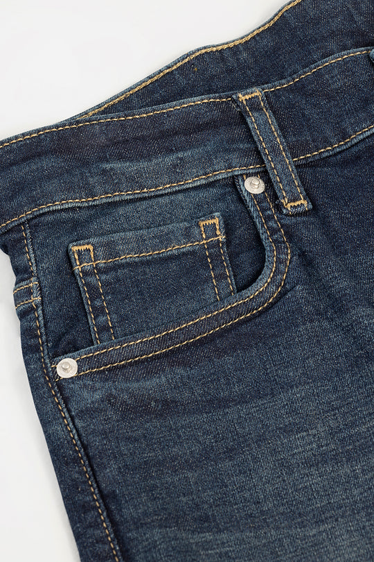 Buy Men's Theodore Grunge Blue Skinny Jeans Online | SNITCH