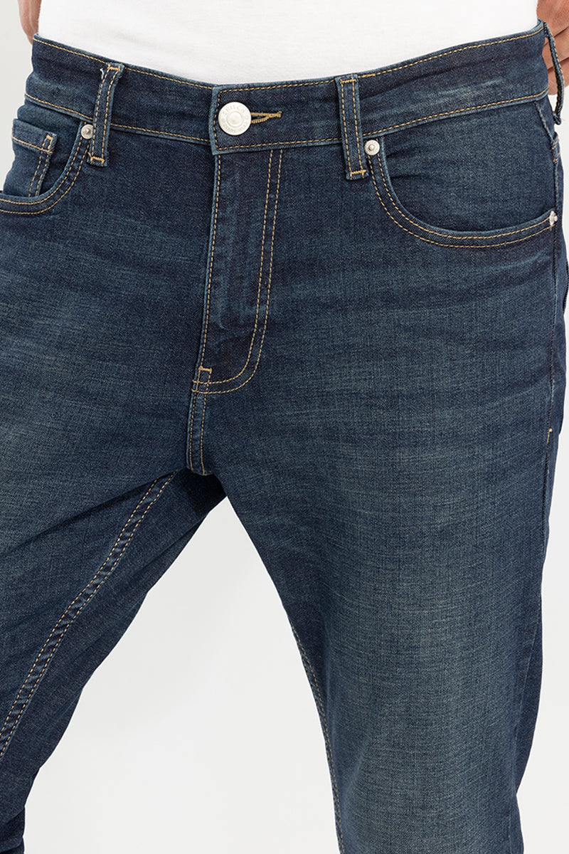 Buy Men's Theodore Grunge Blue Skinny Jeans Online | SNITCH