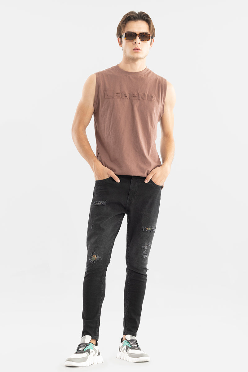 Camo Distressed Raven Black Skinny Jeans