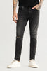 Camo Distressed Charcoal Black Skinny Jeans