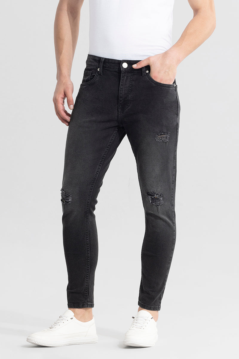 Camo Distressed Black Skinny Jeans