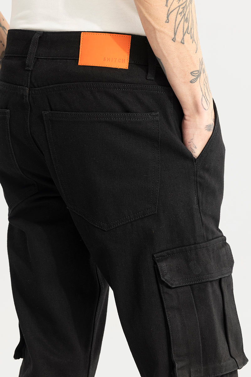 Stego Black Straight Fit Jeans