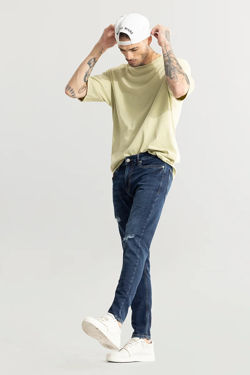 Buy Men's Ripple Mid Blue Skinny Jeans Online