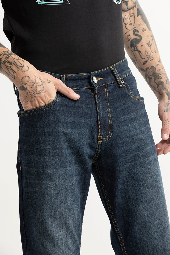 Dimmet Dark Blue Bootcut Jeans