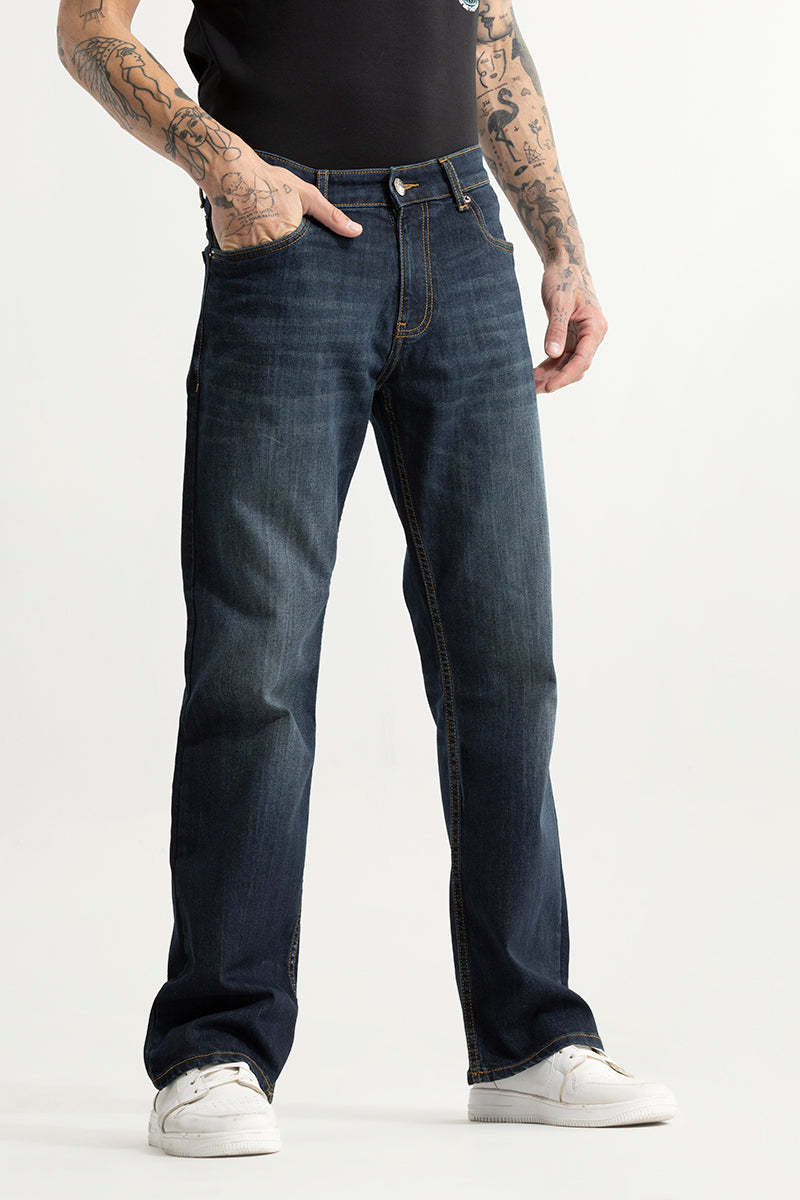 Dimmet Dark Blue Bootcut Jeans