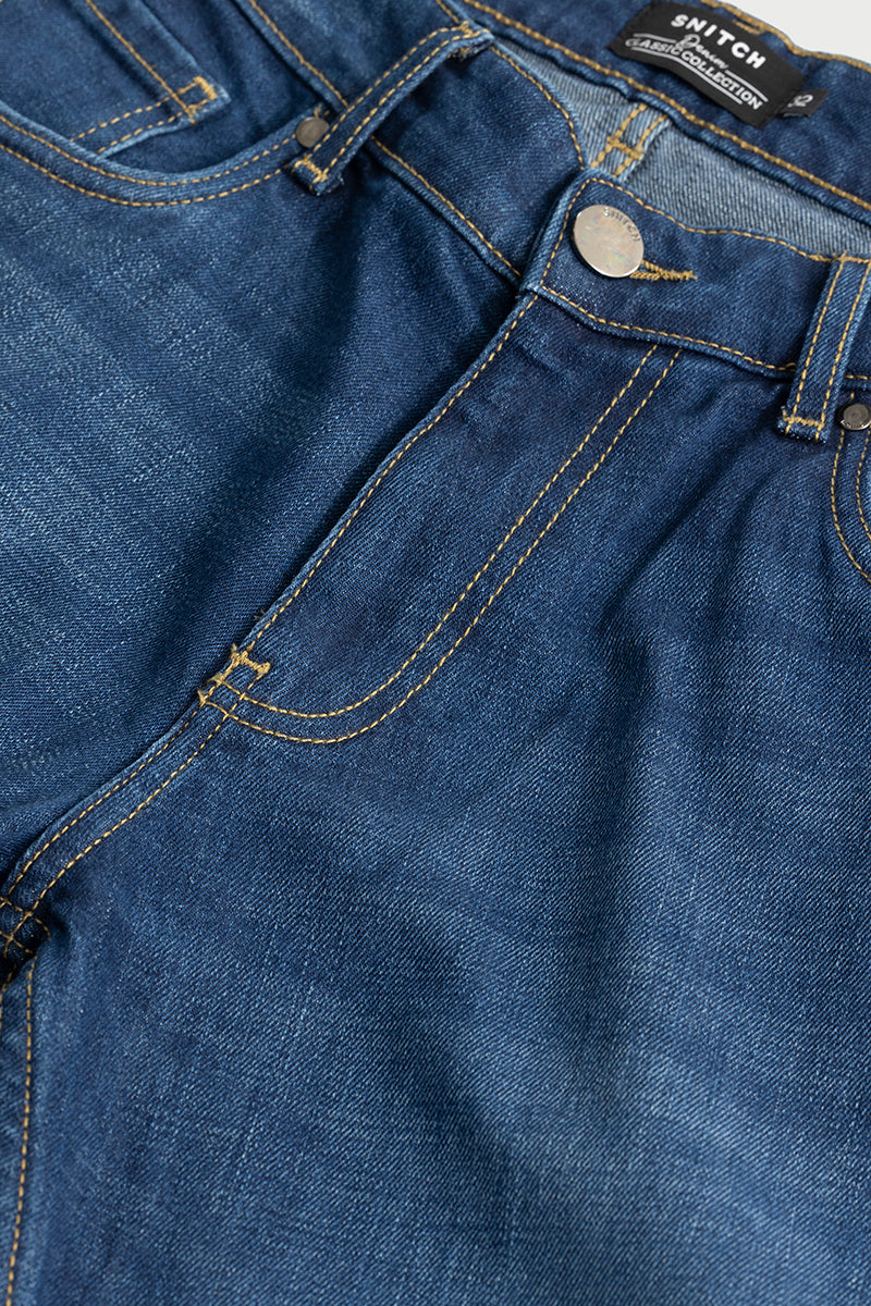 Buy Men's Dimmet Blue Bootcut Jeans Online | SNITCH