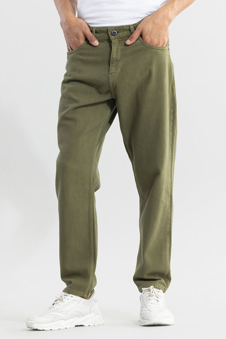 Riotous Olive Baggy Fit Jeans