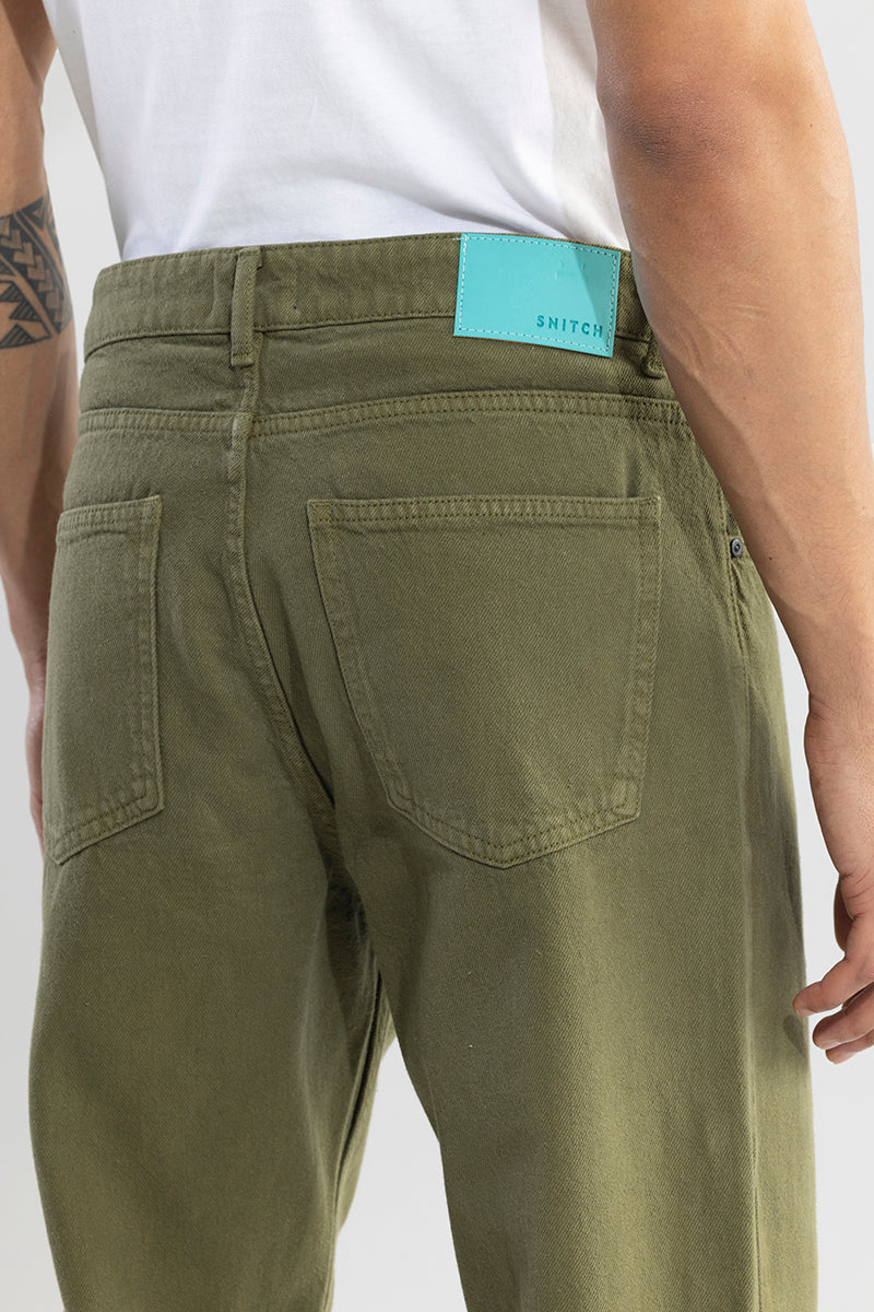 Riotous Olive Baggy Fit Jeans