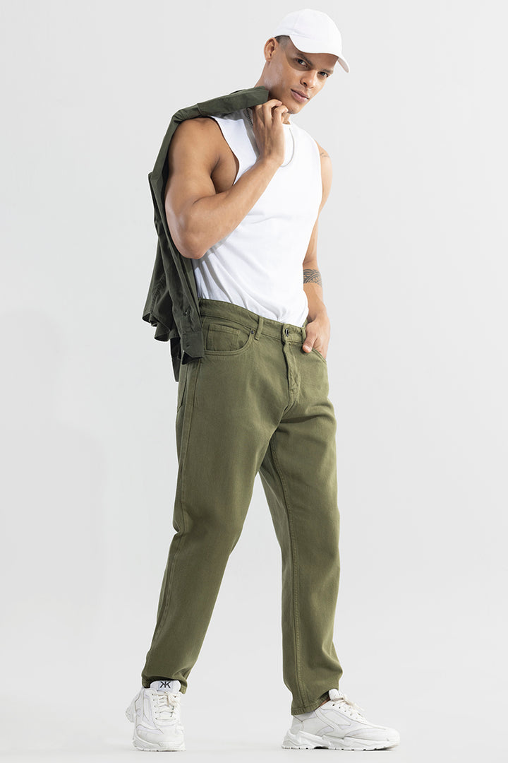 Riotous Olive Baggy Fit Jeans