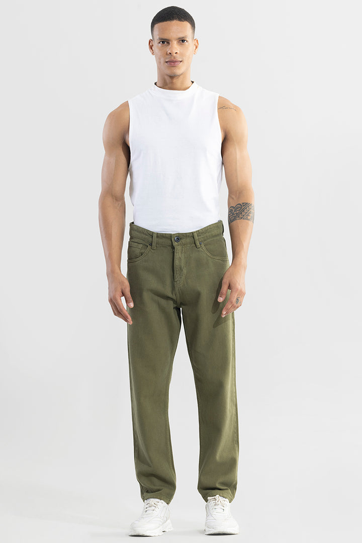 Riotous Olive Baggy Fit Jeans