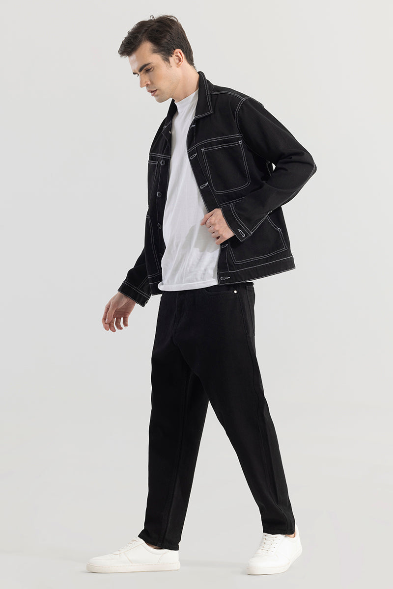 ShadowTwill Black Baggy Jeans