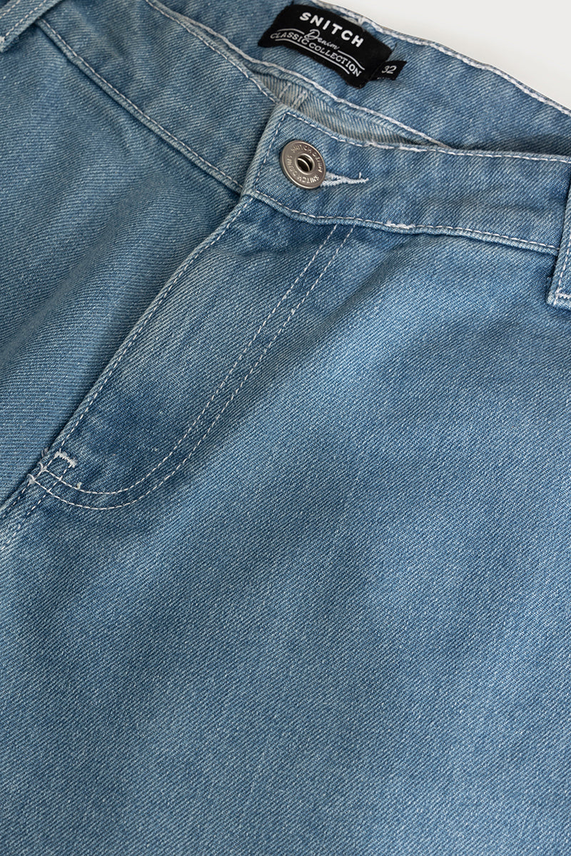 ShadowTwill Sky Blue Baggy Jeans