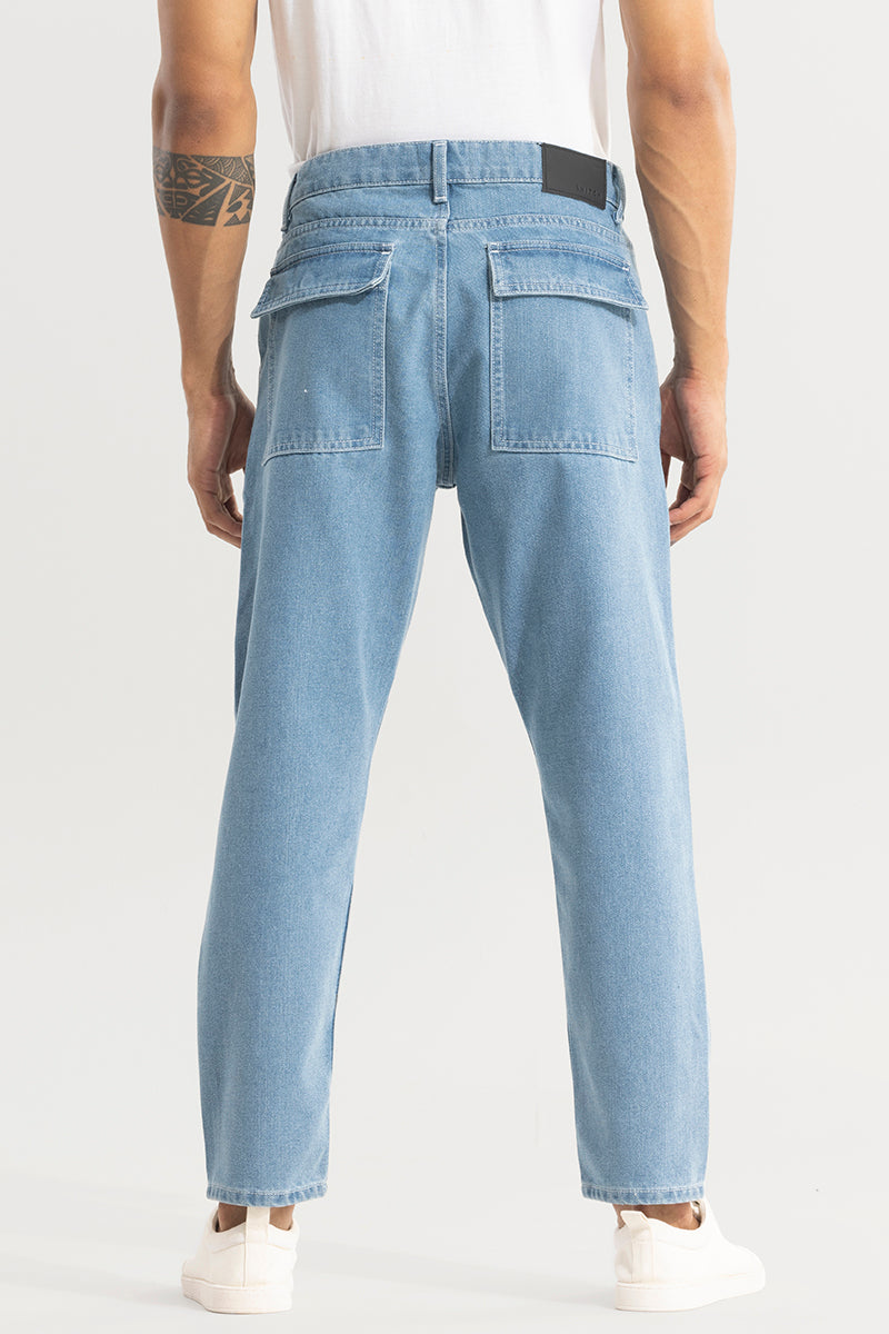 ShadowTwill Sky Blue Baggy Jeans