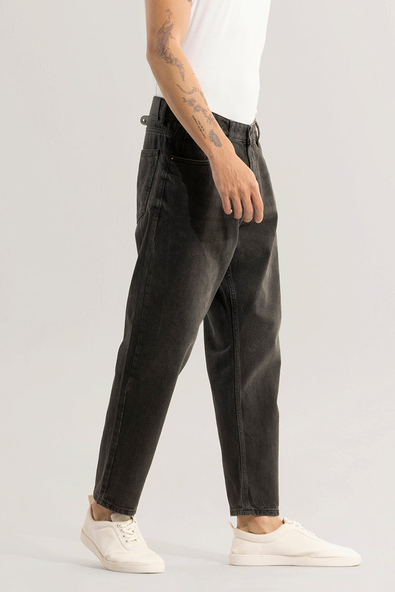 Buy Men's Dusk Washed Black Baggy Fit Jeans Online | SNITCH