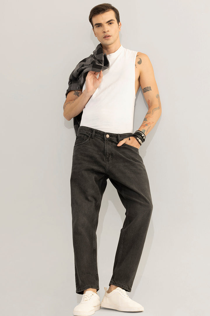 Dusk Washed Black Baggy Fit Jeans