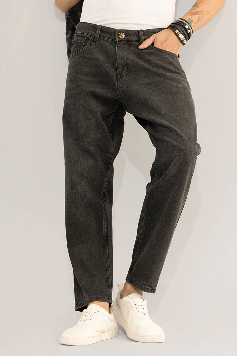 Buy Men's Dusk Washed Black Baggy Fit Jeans Online | SNITCH