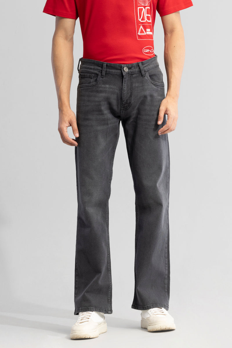 RetroRipple Grey Bootcut Jeans