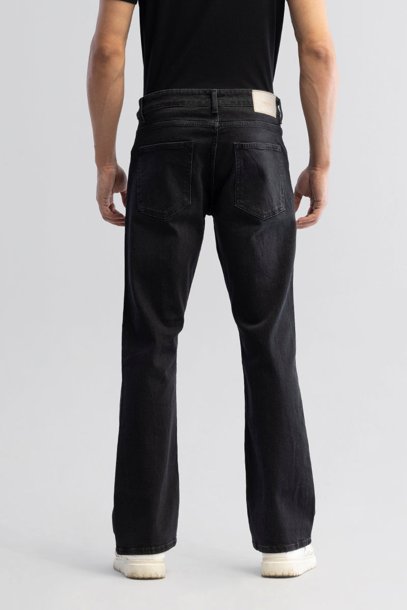 RetroRipple Jet Black Bootcut Jeans