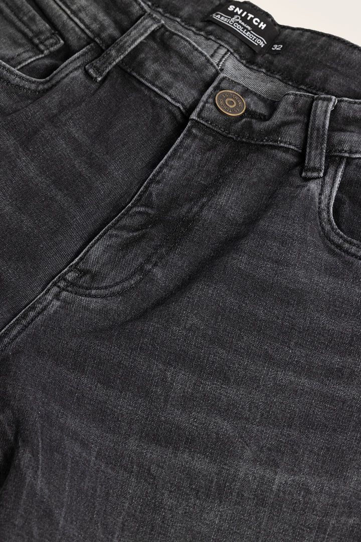 RetroRipple Slate Black Bootcut Jeans