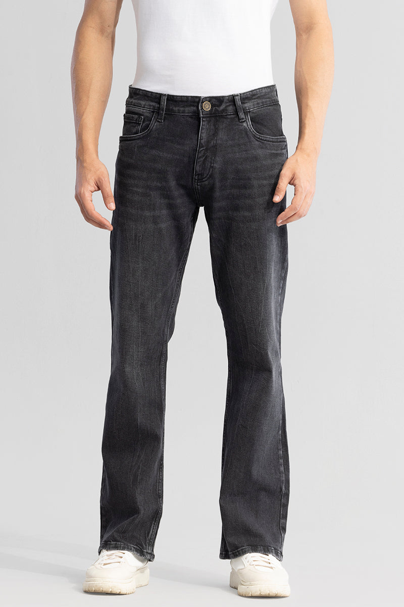 RetroRipple Slate Black Bootcut Jeans