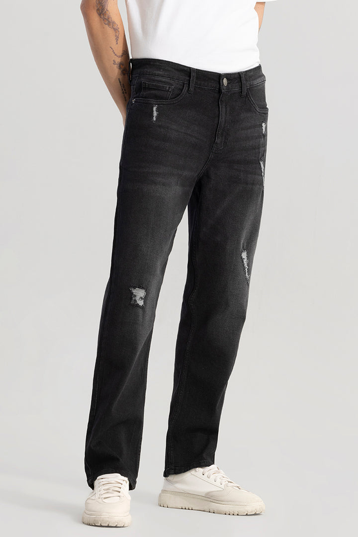 Swankie Washed Black Comfort Fit Jeans