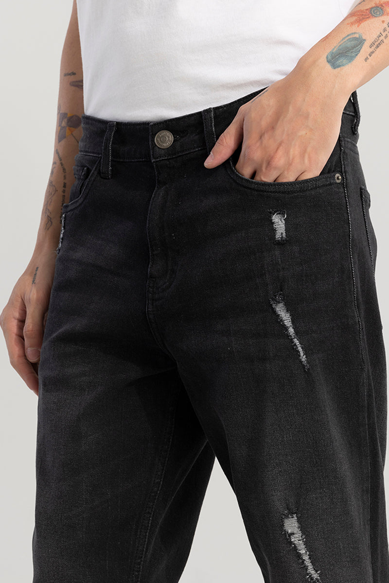 Swankie Washed Black Comfort Fit Jeans