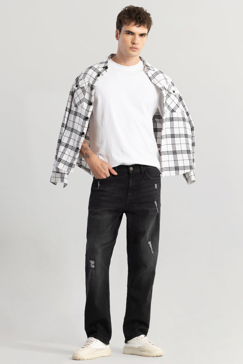 Swankie Washed Black Comfort Fit Jeans