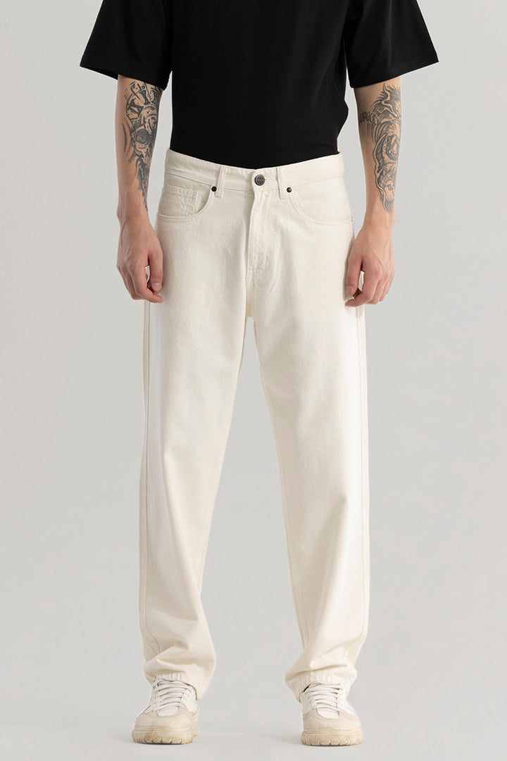 Evader White Baggy Fit Jeans